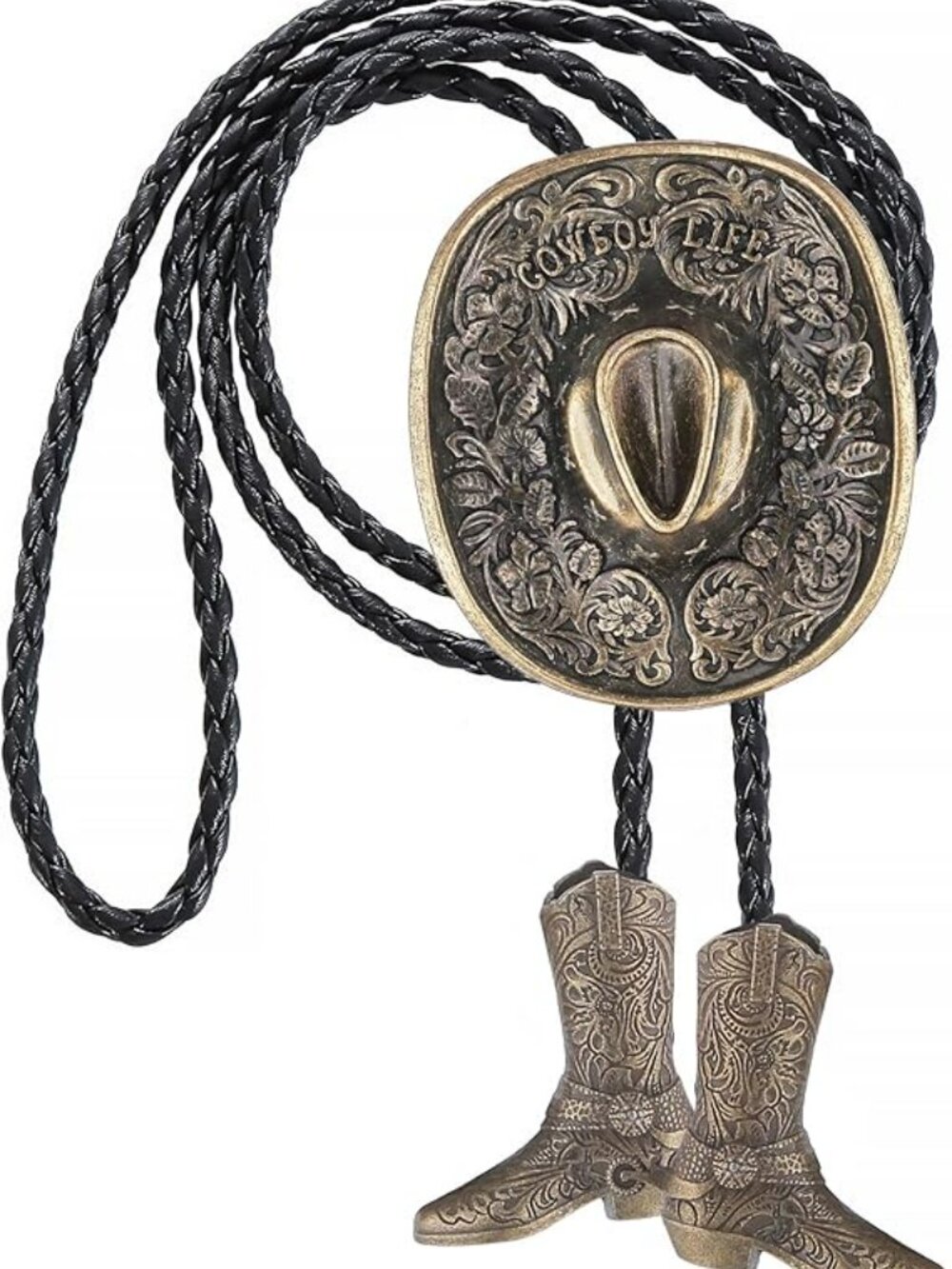 NEW Bolo Tie Hat & Boots Necklace Cowboy Cowgirl Accessory Men or Women